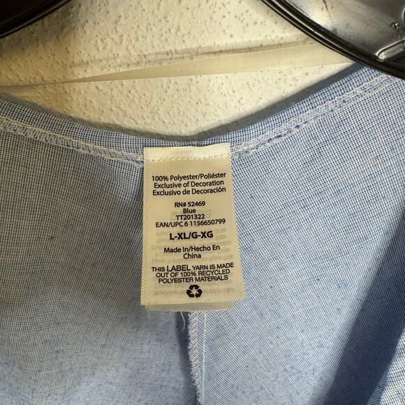 2/$25 Time & Tru Blue Embroidered Hem Feminine Boho Lightweight Floral Kimono - Picture 9 of 10